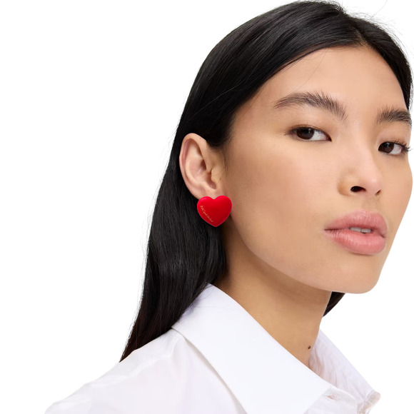 KATE SPADE New York Heart You Statement Studs || Red - Picture 2 of 8